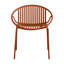 Ensemble de salle à manger d'extérieur moderne extensible avec chaise empilable, orange et teck-1875938999