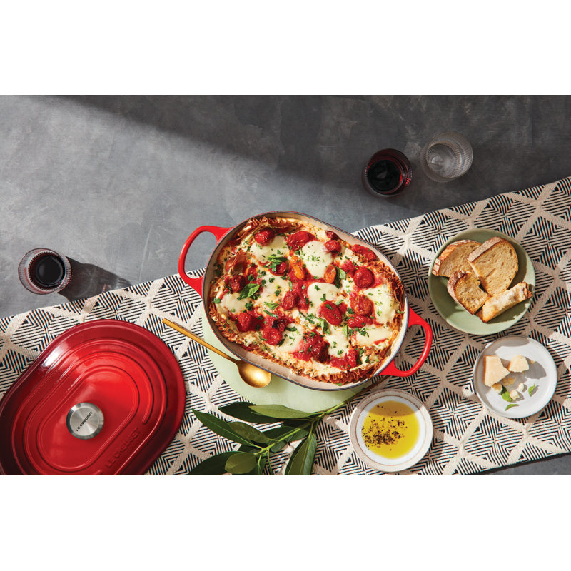 Le Creuset Signature Enameled Cast Iron 3.75 Qt Oval Casserole with Lid, White