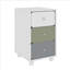 Liston Weishaar 3 Drawer Bedside with Custom Green and Pink Panel Design
