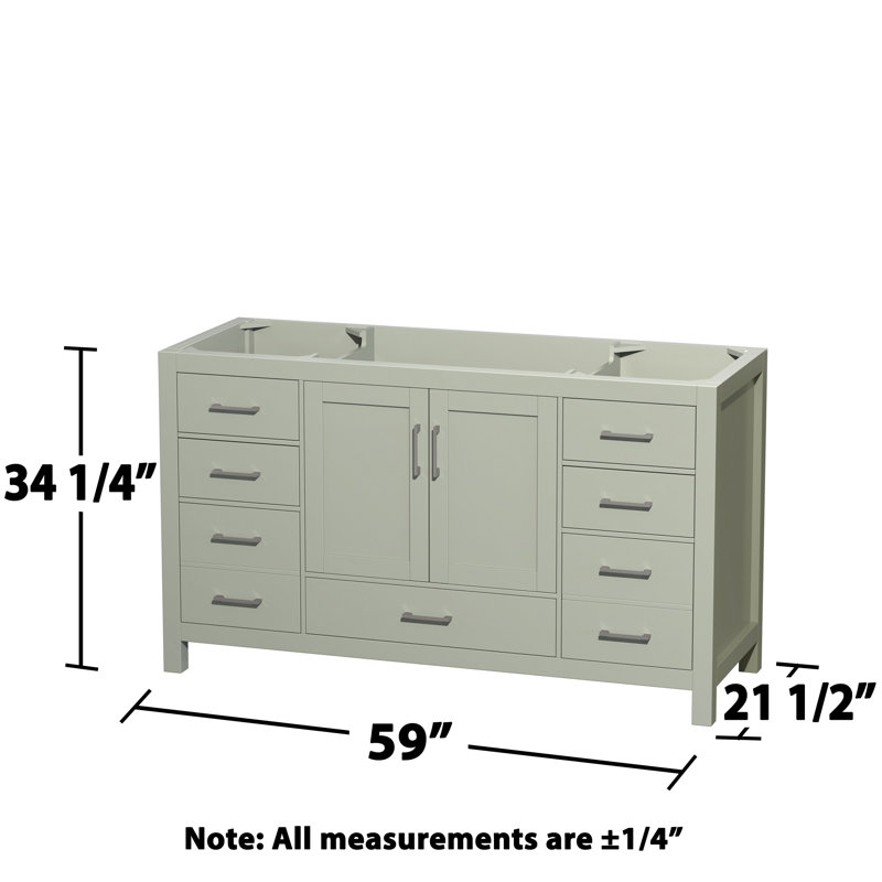 Sheffield 60" Single Bathroom Vanity Base Only, Light Green