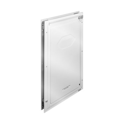White Aluminum Pet Door for Exterior Doors with Lock & Magnetic Flap System - Weatherproof Doggy Door