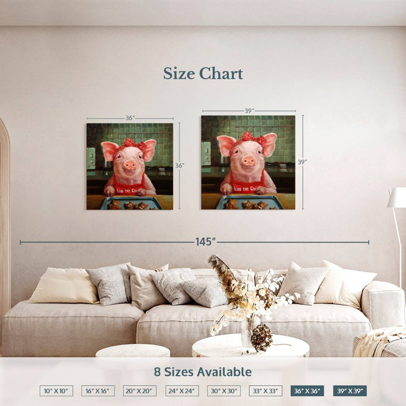 Brampt Gingerbread Pigs, 36" H x 36" W