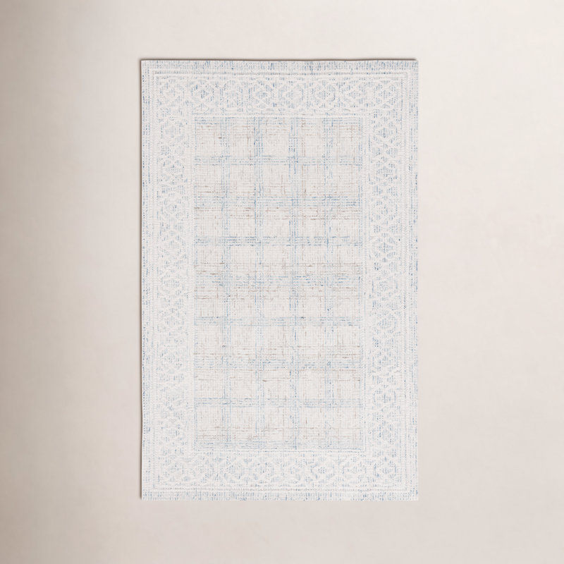 Geometric Hand-Tufted Wool Area Rug, Rectangle 9' x 12'