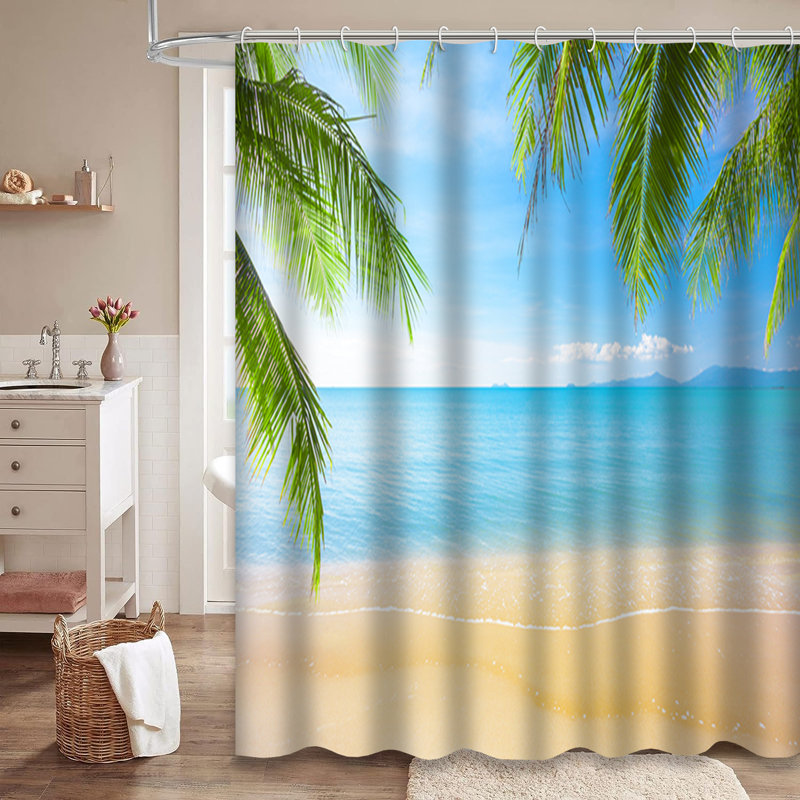 Rideau de douche Palm Tree, L 72 po x l 72 po