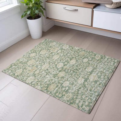 Premium Machine Washable Dahl AMF1086 Floral Rug