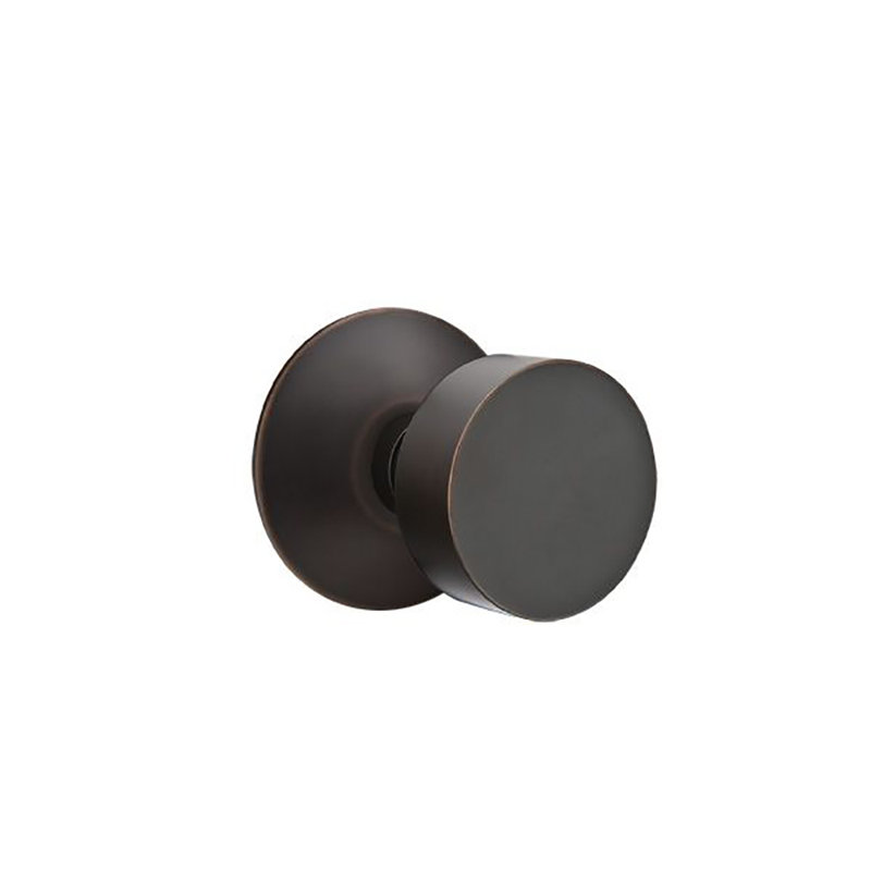 Bouton rond de passage avec rose moderne, Bronze huilé