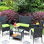 Ensemble de meubles de patio en rotin pour 4 pièces