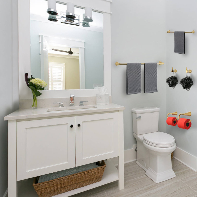 6-Piece Bath Hardware Set, Gold