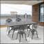 Ensemble 5 pièces de mobilier de salle à manger en aluminium coulé avec cadre