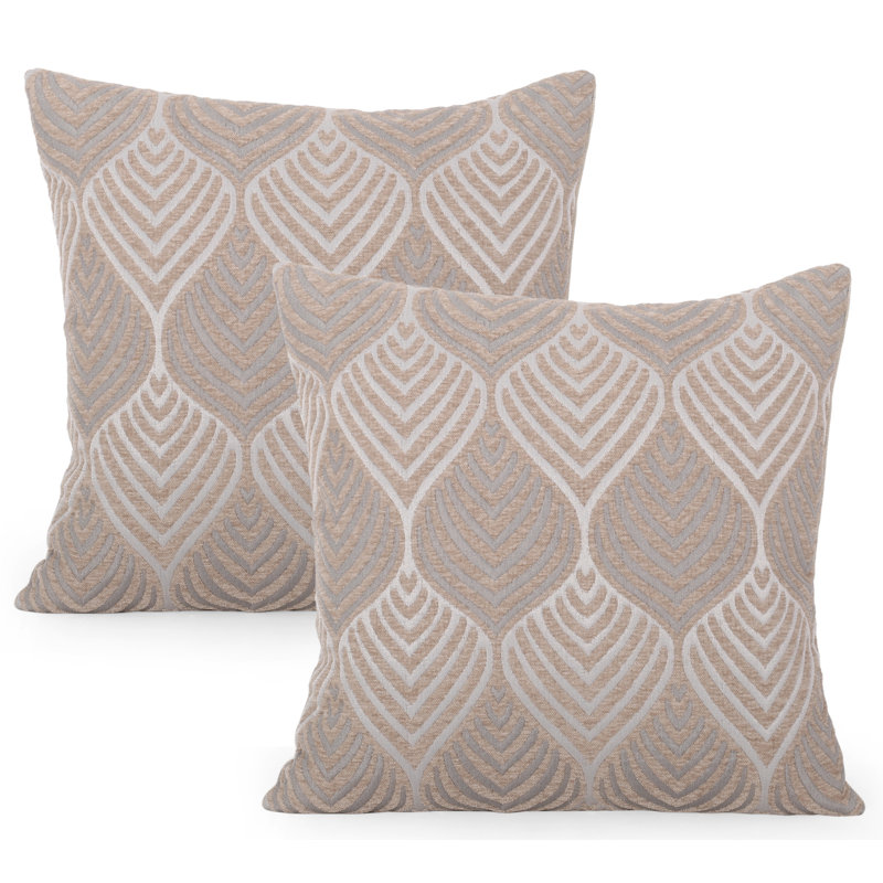 Geometric Throw Pillow, Light Brown