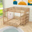 Solid Wood Full Over Queen Bunk Bed with Built-In Ladder-1116123820