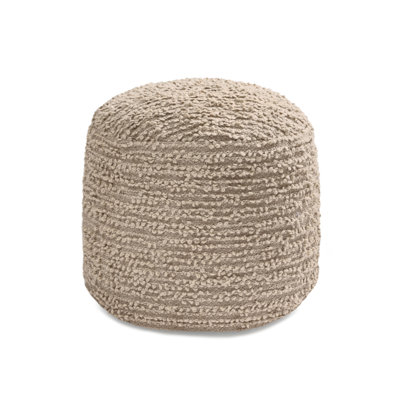Sfera 17" Brown Upholstered Pouf Ottoman