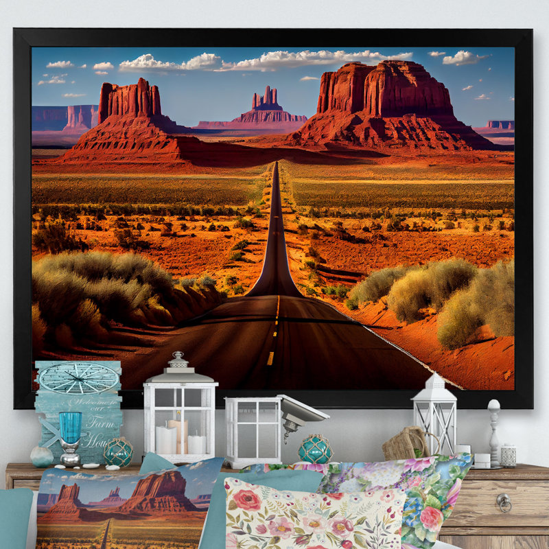 Monument Monument Navajo Spirit - paysages, impressions d'art mural, Cadre photo noir simple, H 12 po x l 20 po x P 1 po