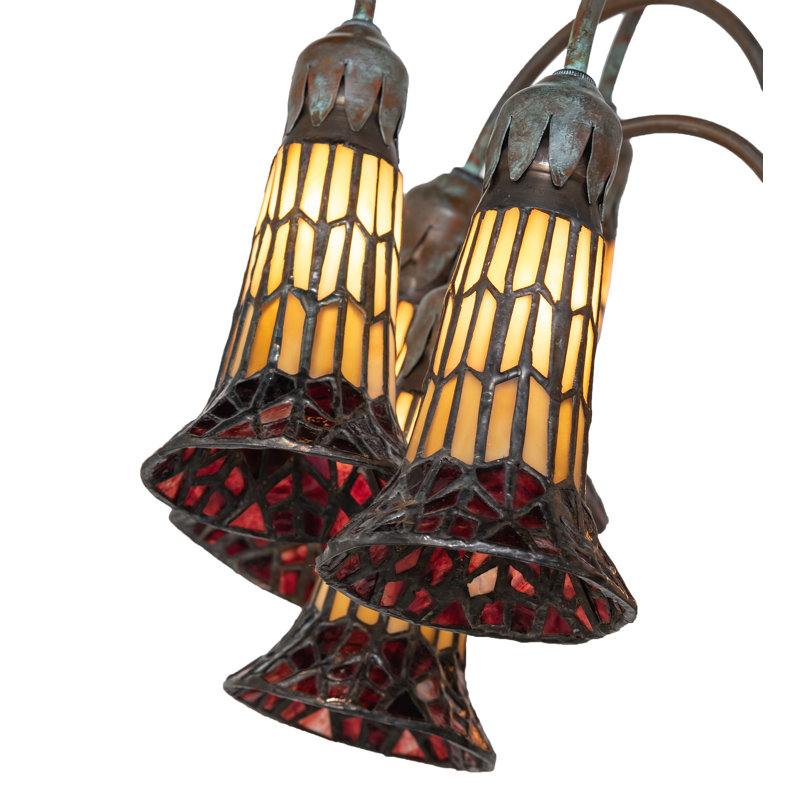 Lampe sur pied 61 po, Rouge / ambrée