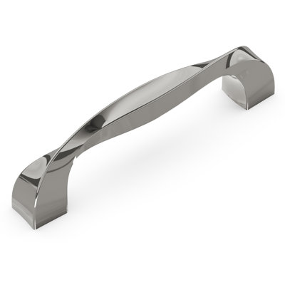Poignée à poignée Twist Collection - Poignée d'armoire de 3 3/4 po nickel poli - Quincaillerie transitionnelle pour tiroirs et armoires