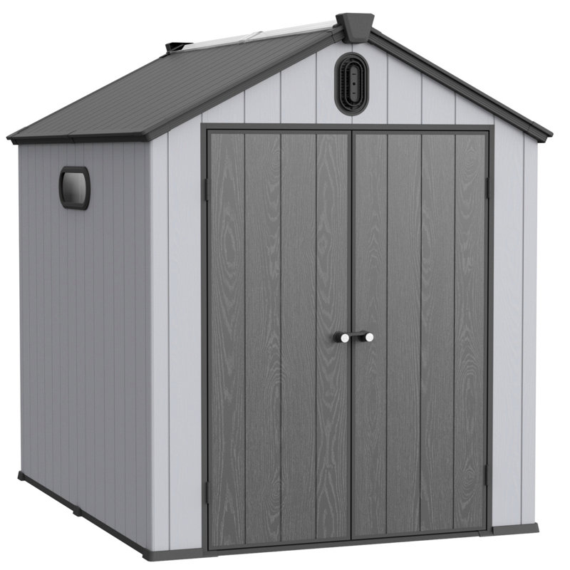 XWT012-1 6*8Ft Resin Plastic Storage Shed For Backyard Garden Big Spire Tool Storage
