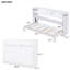 Lit simple TG avec bureau, conduit et port. Finition blanche. Fabriqué en bois massif pour un bureau à domicile fonctionnel ou une chambre d'amis. Stabilité intégrée dans les bureaux des pièces
