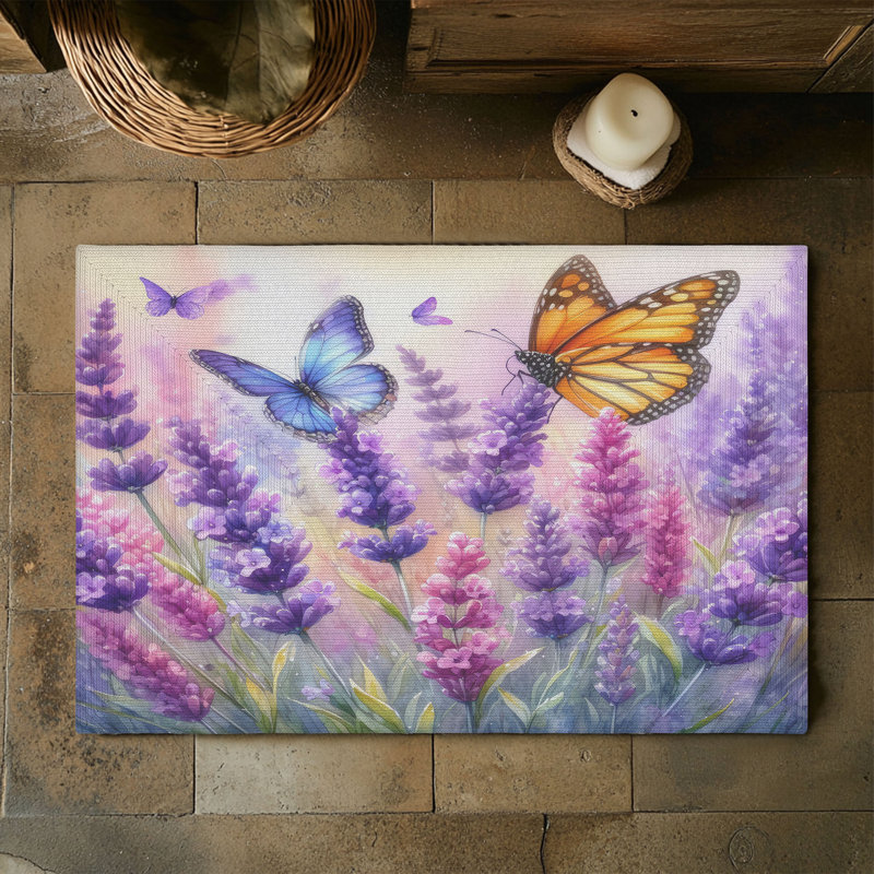Tapis tressé flottant lavandes, Rectangulaire 3 pi x 5 pi