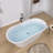 63'' x 29.5'' Freestanding Soaking Bathtub Oversize  Acrylic Stand Alone Oval Bathroom Tub for Two Person-93659335