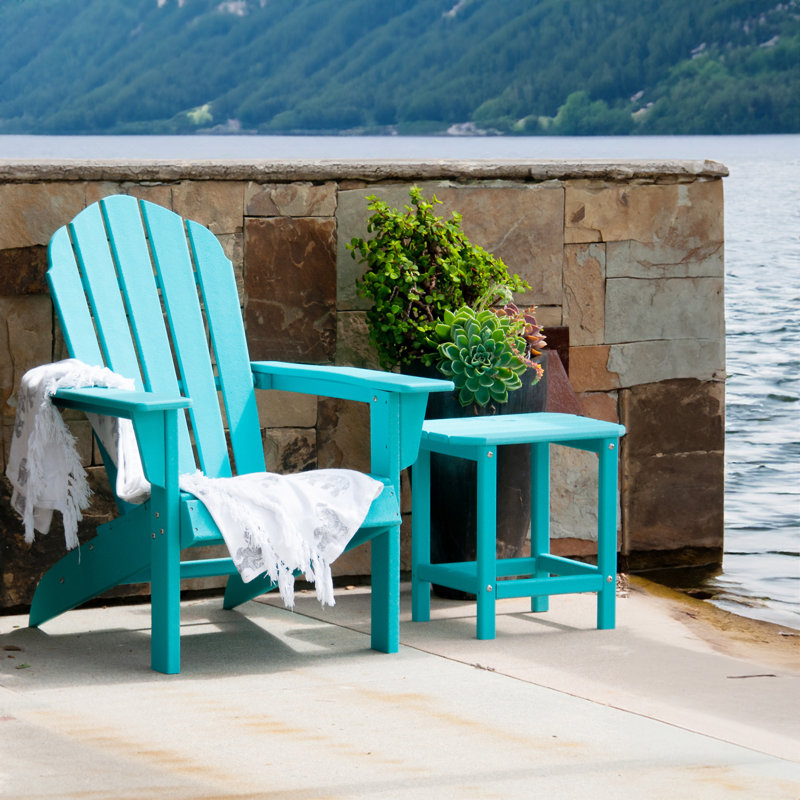 Hdpe Compact Side Table （Only Include Table), Aqua Blue