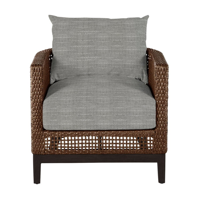 Peninsula Barrel Chair, Mahogany/Chestnut, Welt + Standard fill, Perigold Linnaeus Clay
