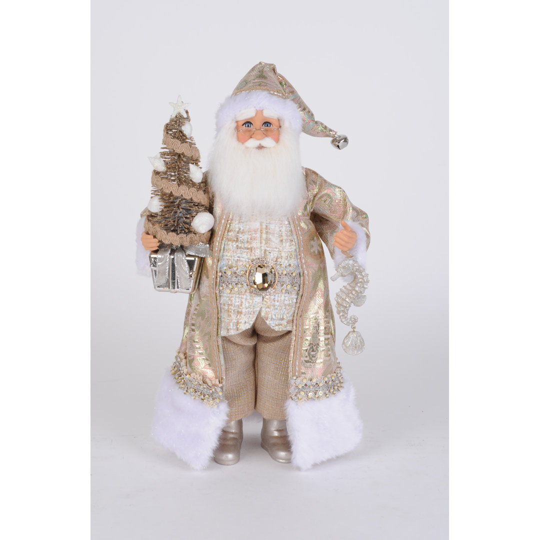 Champagne Coastal Santa Figurine Karen Didion Originals