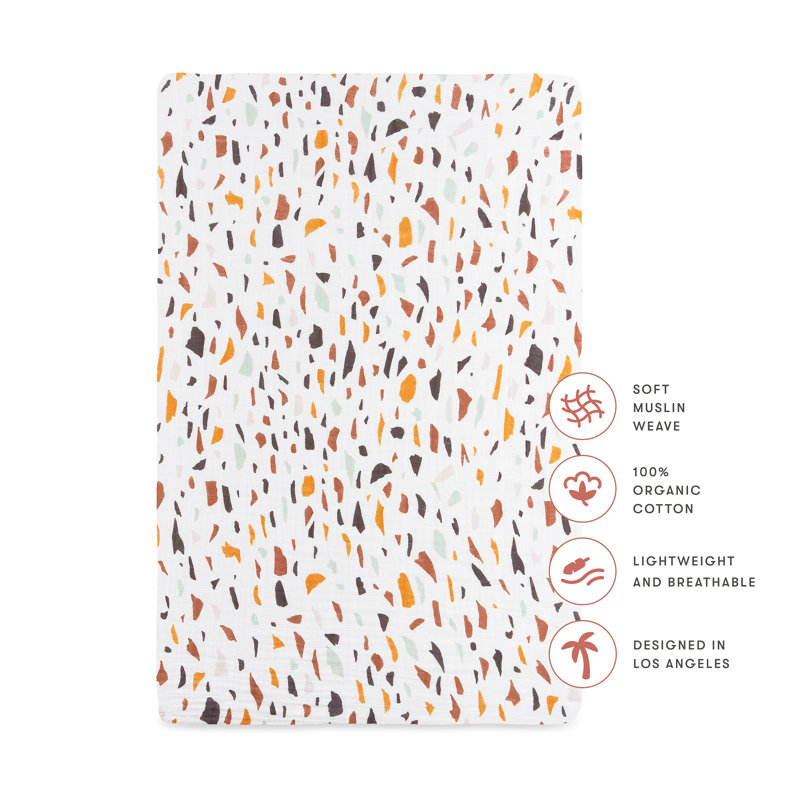 Organic Cotton Terrazzo Pattern Mini Crib Sheet
