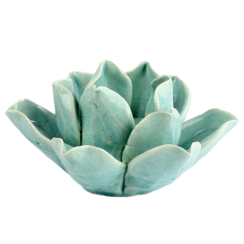 Photophore Lotus, Bleu sarcelle