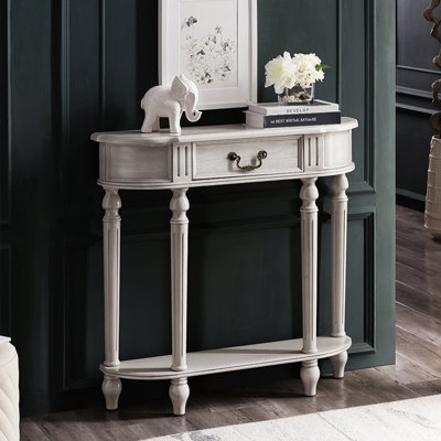 Console demi-cercle en bois massif gris
