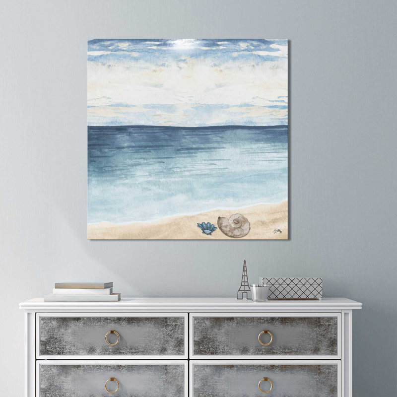 «Evening Coast View II», reproduction de peinture acrylique, H 18 po x l 18 po x P 1 po, Toile tendue