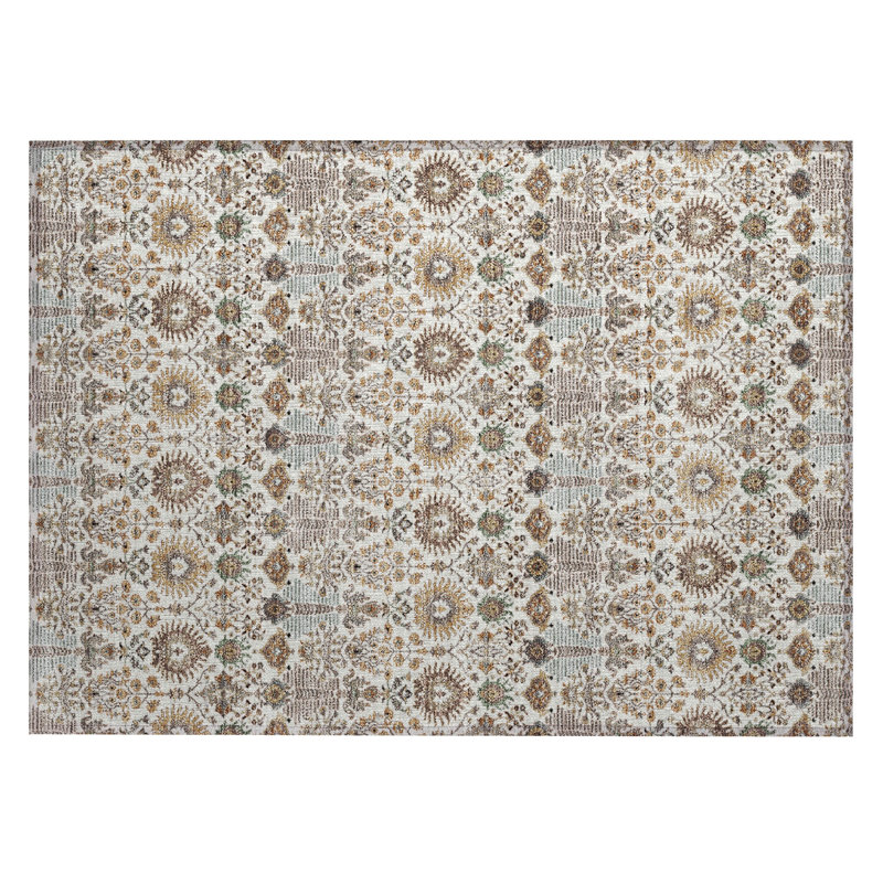 Machine Washable Indoor/Outdoor Gursevak ACN2251 Global Rug, Rectangle 1'8" x 2'6"