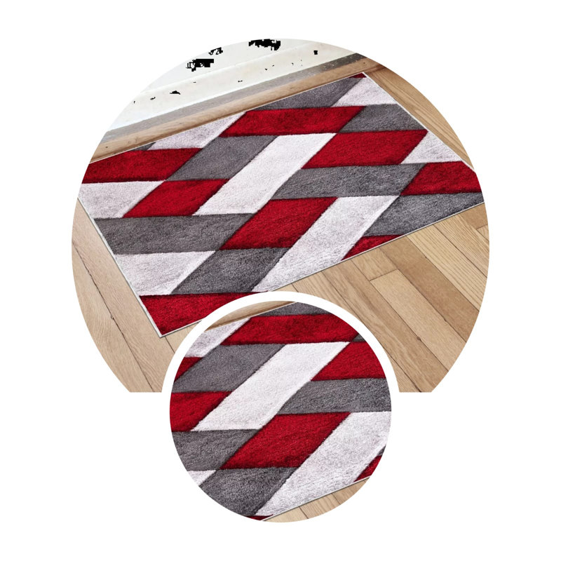 Chatav Non-Slip Indoor Doormat, Rectangle 80cm W x 150cm L, Red