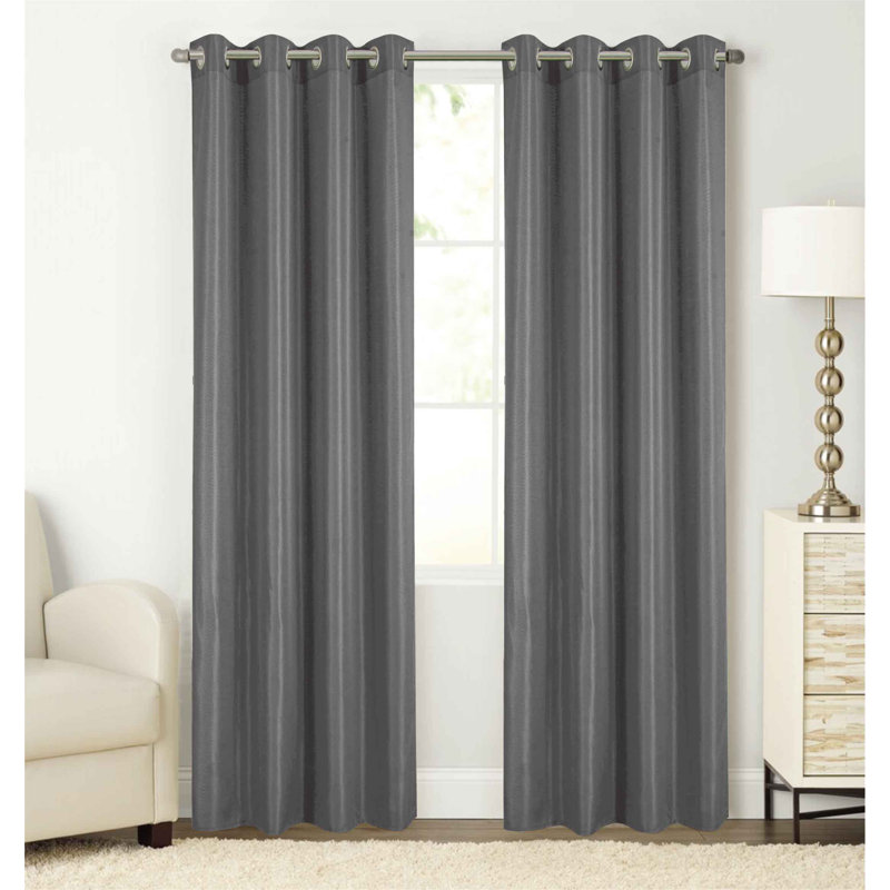 Rideau de fenêtre avec œillets Baragrey, Gris anthracite