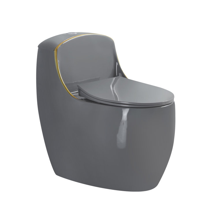 One-piece Chair Height Toilet With 1.6 GPF Single Flush,  Floor Mount Elongated Toilet With Soft Close Seat