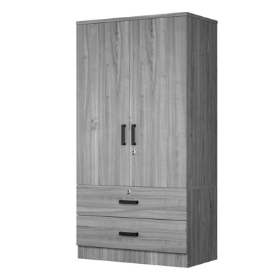 Scottie Armoire 2-Door Wardrobe with 2-Drawers New Design 