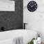 HZDHCLH Horloges murales modernes à pile 12 po Horloge ronde silencieuse sans tic-tac pour horloge murale pour la cuisine Chambre à coucher Salon Bureau Classe décor (noir)