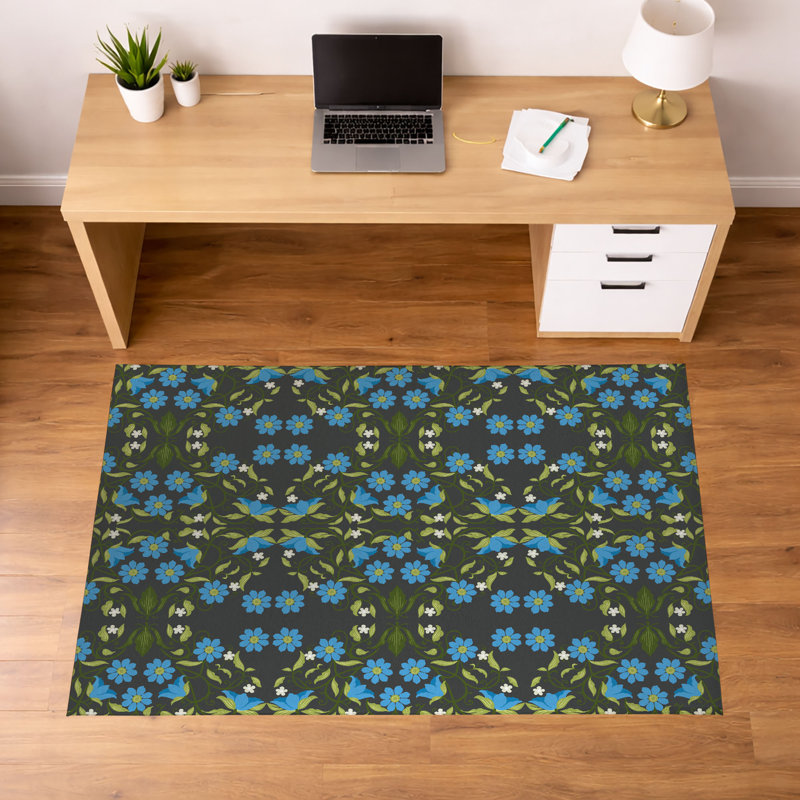 Tapis de bureau léger antidérapant Millie, L 36 po x P 24 po, Gris anthracite