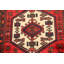 Tapis rouge en laine noué à la main de conception unique 3 pi 3 po x 4 pi 9 po Lisa-Marie