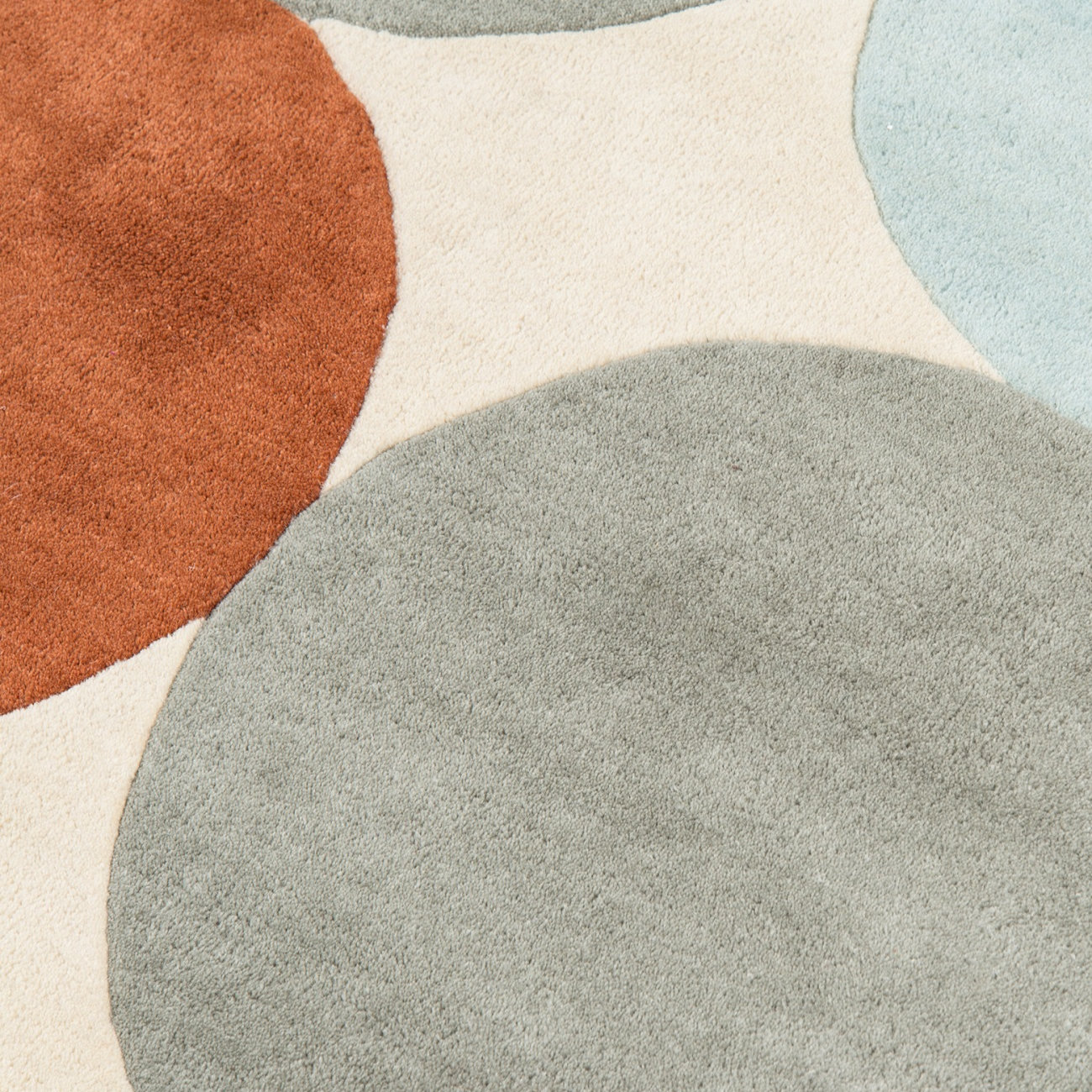 Glory Green Gray Orange Hand-Tufted Wool Rug, Runner 2'3" x 8'