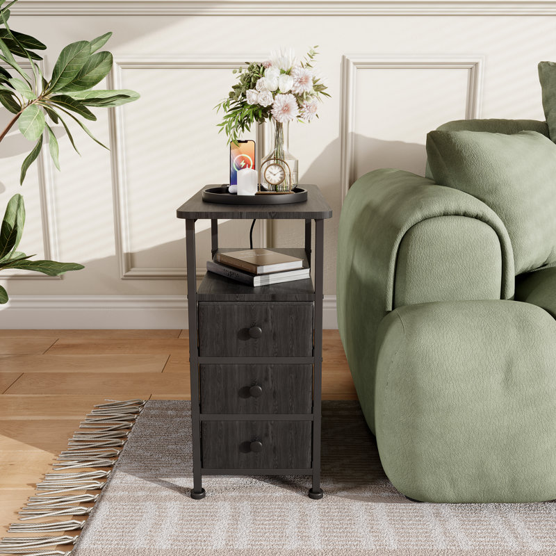 30cm W Bedside Table, Black
