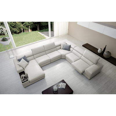 Canapé modulaire en cuir véritable Lorianne