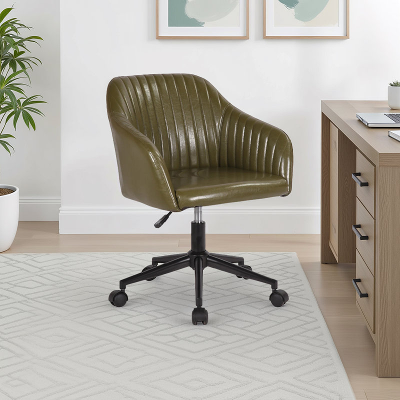 Chaise de bureau pivotante Flannigan, Vert