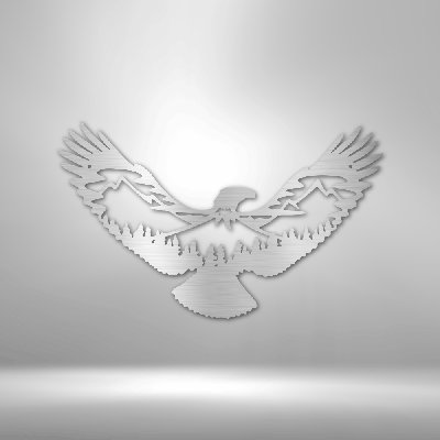 Eagle Flying Steel Sign Laser Cut Powder Coated Home & Office Metal Wall Decor Multiple Sizes & Colours