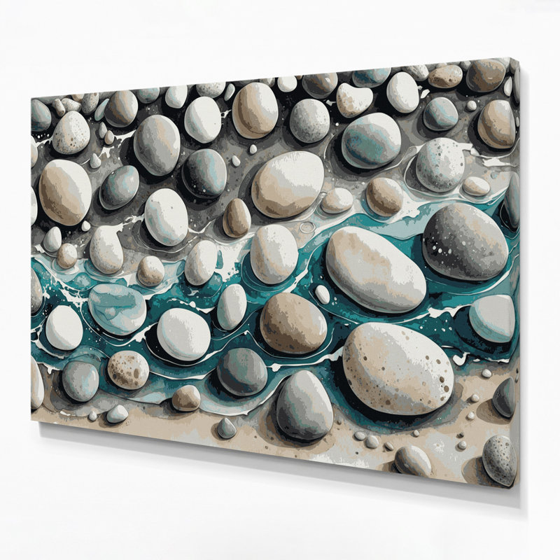 Art mural sur toile gris "Coastal Beach", H 11 po x l 14 po
