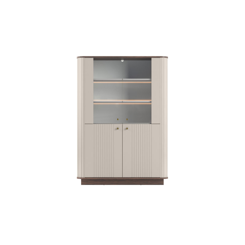 Display Cabinet, Brown/Beige/Gold