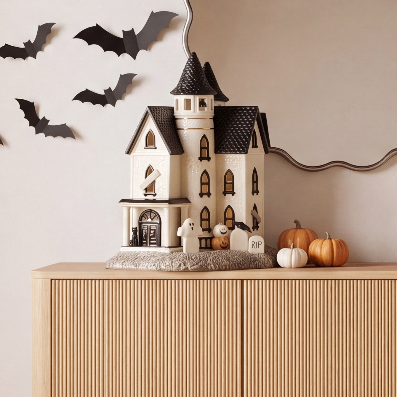 Lighted Vintage Halloween Manor Figurine