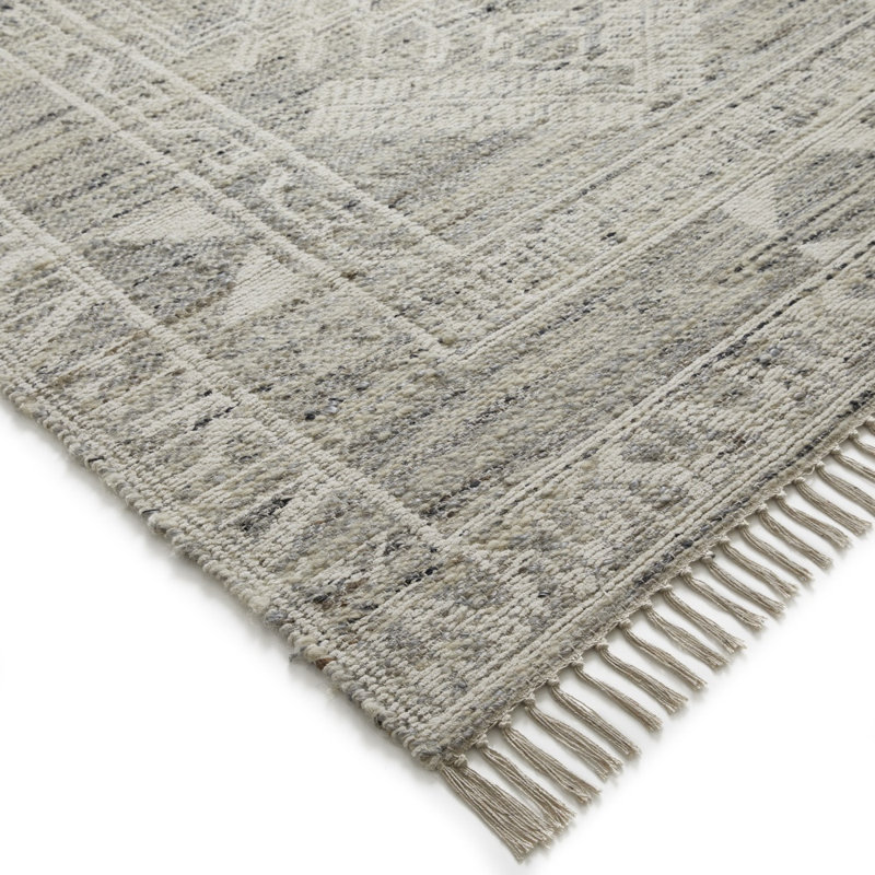 Lilian Striped Wool Area Rug, Rectangle 120 x 170cm