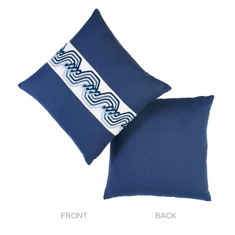 The Twist Embroidered Pillow, 16"H x 16"W, Square