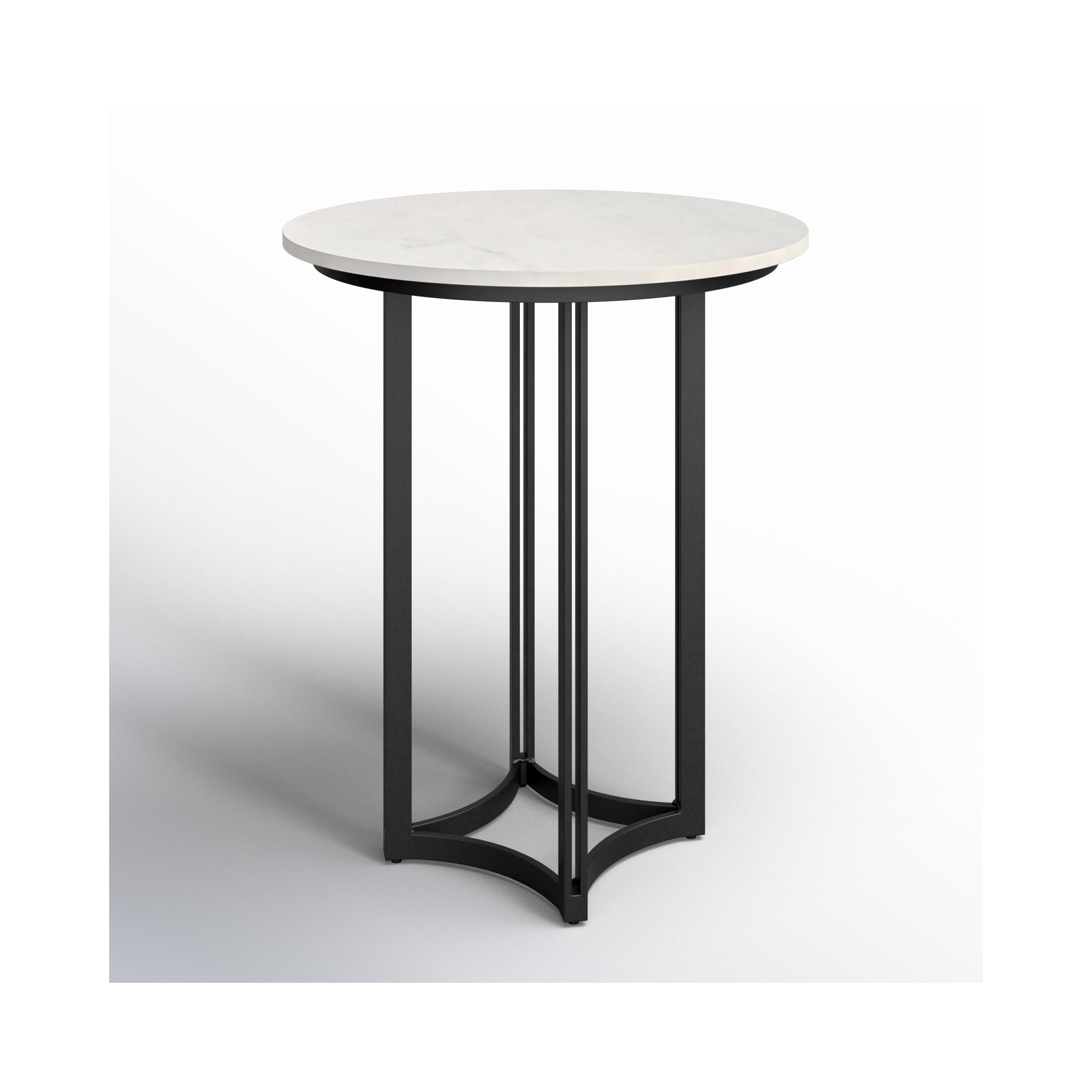 Wainwright Round Marble Dining Table, Counter Height ( 38" Height), 32" x 32", Black