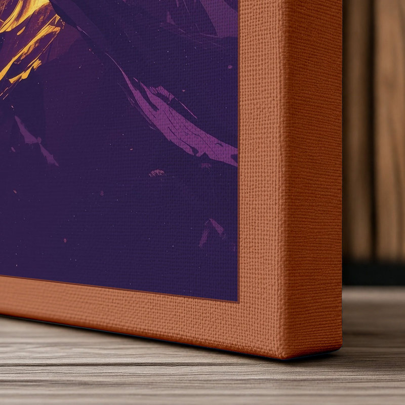 Mountain at Sunrise Modern - Wrapped Canvas, 18x12 - 45.7 x 30.5 cm, Terracotta Border